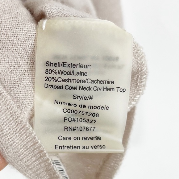 Alice + Olivia Base Wool Cashmere Blend Draped Cowl Neck Sweater Top - Picture 4 of 6